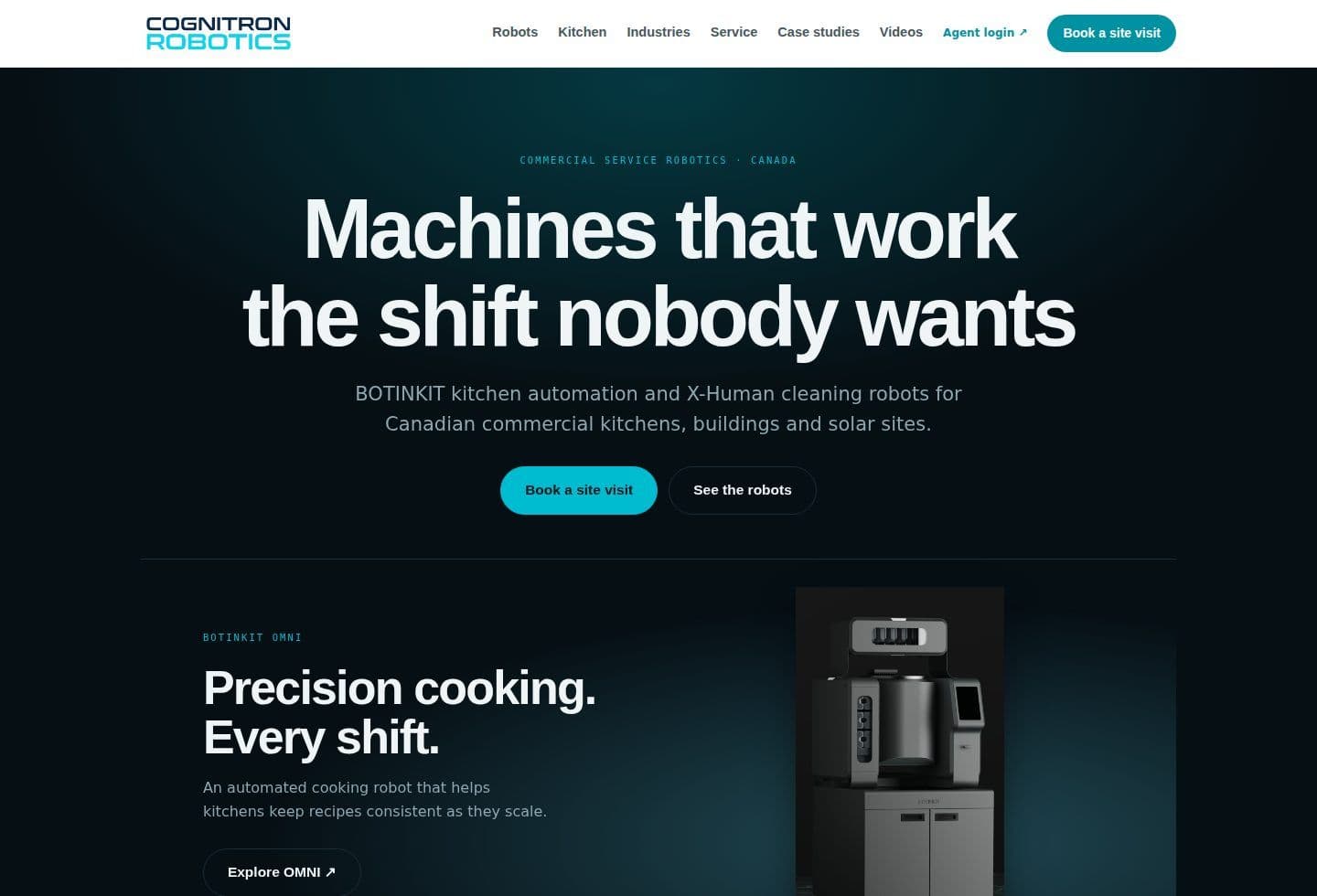 Cognitron Robotics website homepage designed and developed by Dojo Robotics